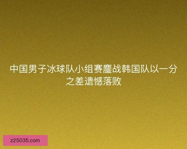 中国男子冰球队小组赛鏖战韩国队以一分之差遗憾落败