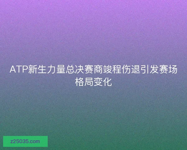 ATP新生力量总决赛商竣程伤退引发赛场格局变化 ATP新生力量总决赛商竣程伤退引发赛场格局变化