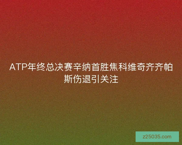 ATP年终总决赛辛纳首胜焦科维奇齐齐帕斯伤退引关注 ATP年终总决赛辛纳首胜焦科维奇齐齐帕斯伤退引关注